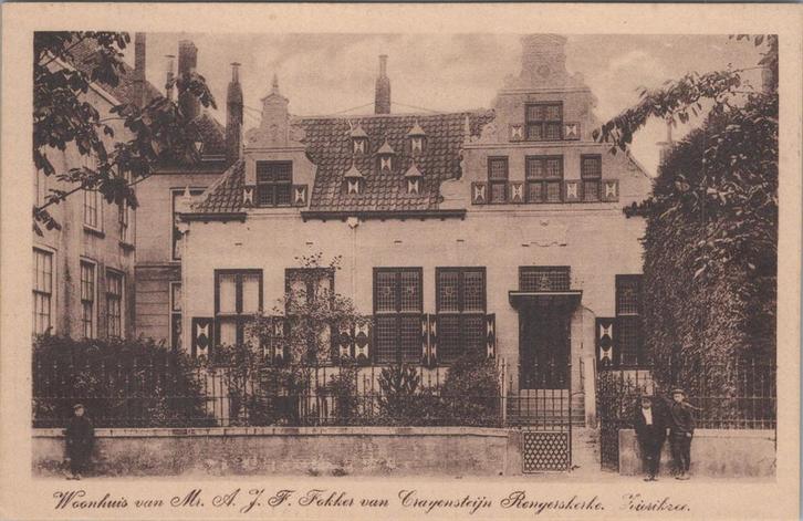 ZIERIKZEE - Woonhuis van Mr. A. J. F. Fokker van Craijen..., Verzamelen, Ansichtkaarten | Nederland