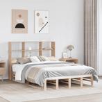 vidaXL Bed met boekenkast zonder matras massief hout 150x200, Huis en Inrichting, Slaapkamer | Bedden, Verzenden, Wit, Overige maten