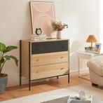 Commode Tysnes dressoir 80x80x40 cm eikenkleurig en zwart [e, Huis en Inrichting, Kasten | Dressoirs, Verzenden, Nieuw