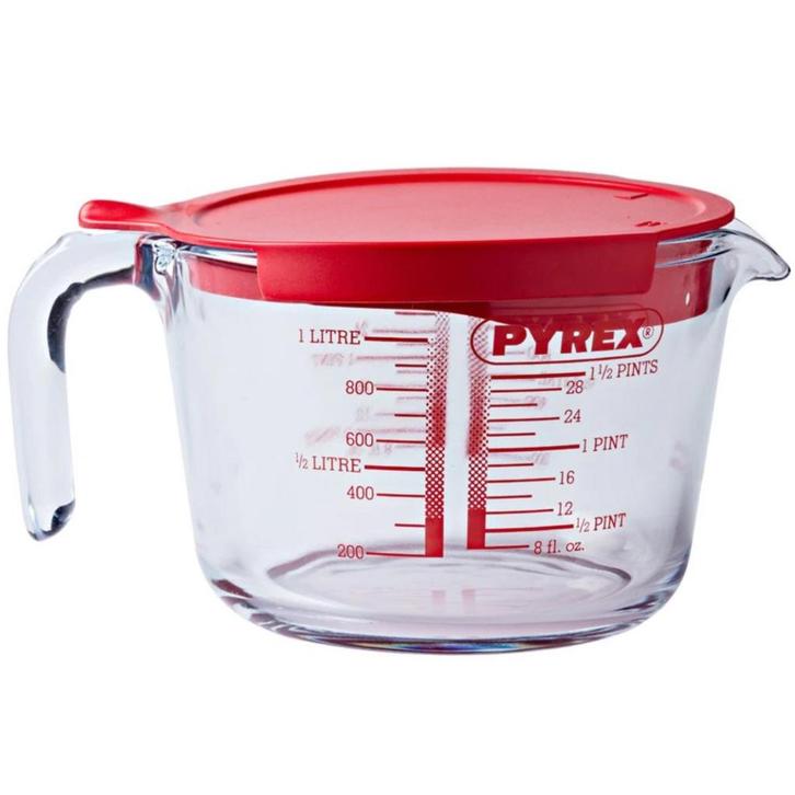 Pyrex Maatbeker met Deksel 1L, Hobby en Vrije tijd, Taarten en Cupcakes maken, Nieuw, Verzenden