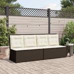 vidaXL Tuinbank met kussen Bruin Poly riet, Tuin en Terras, Tuinsets en Loungesets, Verzenden, Nieuw, Rotan
