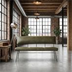 Leren eetkamerbank Solid - Granada Moss (olijf/groen) -, Ophalen of Verzenden, Nieuw, Leer