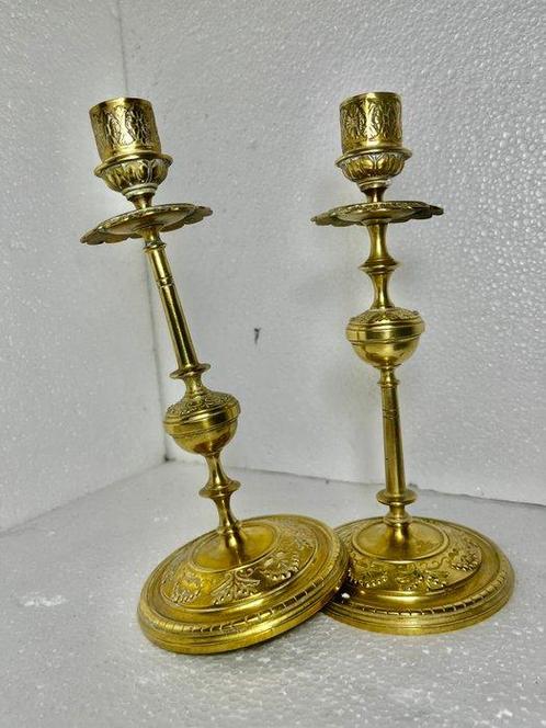 Kandelaber Louis XVI-stijl (2) - Brons - Stijl Henry Dasson, Antiek en Kunst, Antiek | Overige Antiek