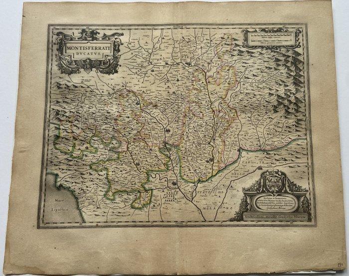 Italië - Piemonte - Monferrato; Blaeu William -, Boeken, Atlassen en Landkaarten