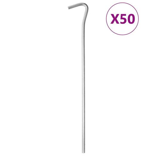 vidaXL Tentharingen 50 st Ø5 mm 23 cm gegalvaniseerd staal, Caravans en Kamperen, Tentaccessoires, Nieuw, Verzenden