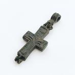 Byzantijns Brons Reliekhouder - 5 cm - Pelgrimskruis /