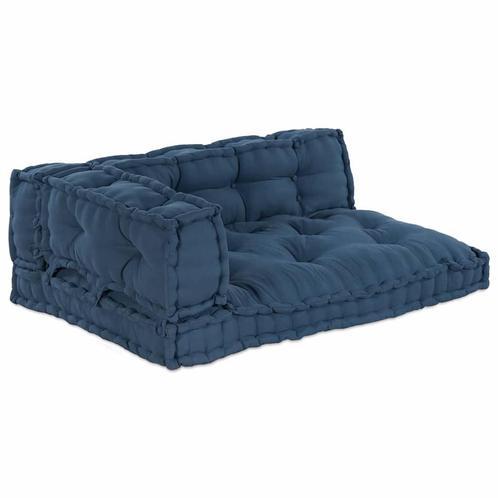 vidaXL Pallet Sofa Kussen 3 pcs Indigo Stof, Huis en Inrichting, Woonaccessoires | Kussens, Nieuw, Verzenden