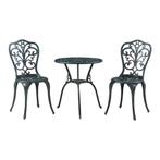 Bistroset Lupsam tuinset 3-delig donkergrijs met groene pati, Tuin en Terras, Verzenden, Nieuw