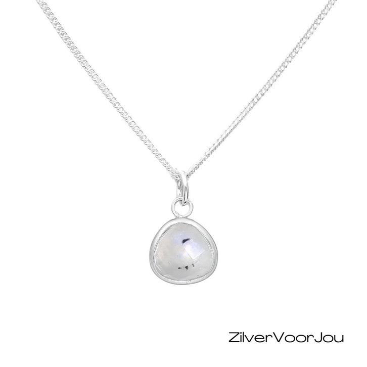 925 zilveren ketting met maansteen hanger – vrouwelijk en my, Sieraden, Tassen en Uiterlijk, Kettingen, Nieuw, Verzenden