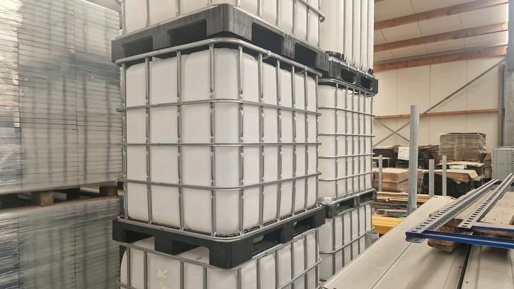 IBC container 1000 liter, 120x100x116 cm, kunststof pallet,, Doe-het-zelf en Verbouw, Kratten en Dozen, Overige typen, Gebruikt