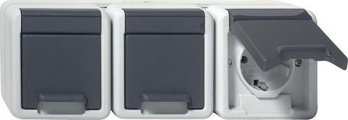 Gira Drievoudige Schuko Stopcontact Met Scharnierende, Doe-het-zelf en Verbouw, Elektra en Kabels, Overige typen, Nieuw, Verzenden