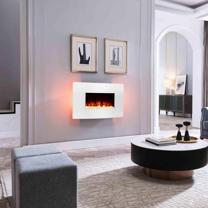 BALDERIA Tripolo Elektrische Wandhaard - Wit, Huis en Inrichting, Haarden, Elektrische haard, Nieuw