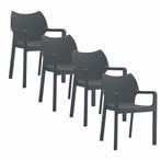 Diva tuinstoel donkergrijs - 4 stuks, Tuin en Terras, Verzenden, Nieuw