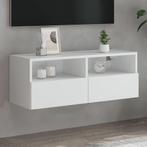 vidaXL Tv-wandmeubel 80x30x30 cm bewerkt hout wit, Huis en Inrichting, Kasten | Televisiemeubels, Verzenden, Nieuw, Overige houtsoorten