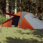 vidaXL Koepeltent 6-persoons waterdicht grijs en oranje, Caravans en Kamperen, Verzenden, Nieuw, Tot en met 2
