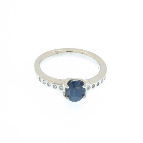 Verlovingsring - 9 kt. Witgoud - 1.30ct. tw. Saffier -, Sieraden, Tassen en Uiterlijk, Antieke sieraden