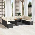 vidaXL Tuin Sofa Set met opslag 11 pcs Zwart Poly riet, Verzenden, Nieuw, Rotan