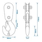 ProPlus Katrol met gaffelhaak en klep - 2 ton capaciteit..., Watersport en Boten, Boottrailers, Ophalen of Verzenden, Nieuw