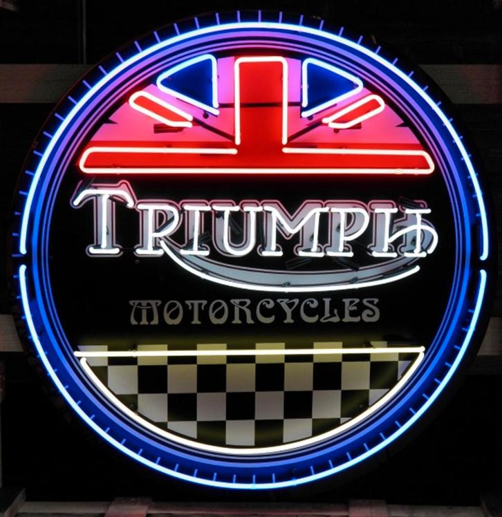 Triumph Motorcycles Neon Verlichting XL 100 x 100 cm, Verzamelen, Automerken, Motoren en Formule 1, Ophalen