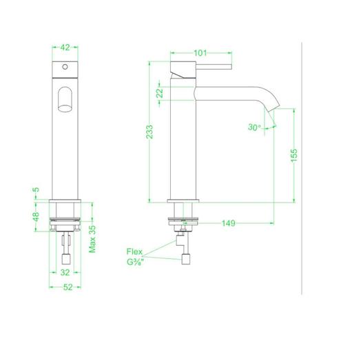 Wastafelkraan IVY Concord Model M Coldstart RVS316, Doe-het-zelf en Verbouw, Sanitair, Ophalen of Verzenden