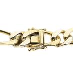 Bicolor gouden wijde gourmet schakelarmband, Ophalen of Verzenden, Gebruikt, Overige kleuren, Goud