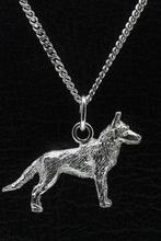 Zilveren Mechelse herder ketting hanger - groot, Verzenden, Nieuw