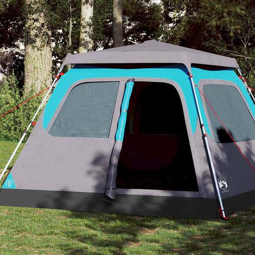 vidaXL Koepeltent 6-persoons snelontgrendeling blauw, Caravans en Kamperen, Tenten, Nieuw, tot en met 2, Verzenden