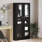 vidaXL Boekenkasten 2 st 82,5x30,5x185 cm bewerkt hout zwart, Minder dan 50 cm, Verzenden, Nieuw, 150 tot 200 cm