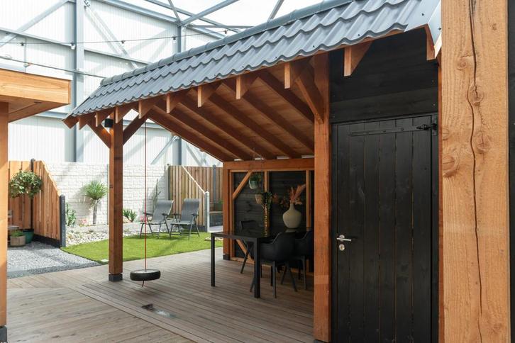 Douglas Twentse kapschuur met schuur 600x350cm Vriezenveen, Tuin en Terras, Tuinhuizen, Ophalen of Verzenden