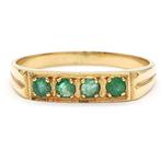 Ring - 18 karaat Geel goud - 0.24ct. tw. Smaragd, Nieuw