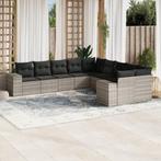 vidaXL 10-delige Loungeset met kussens poly rattan, Verzenden, Nieuw, Rotan, Loungeset