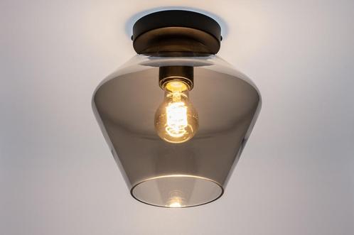 Rietveld Plafondlampen - Zwart, Grijs - Glas, Metaal, Huis en Inrichting, Lampen | Plafondlampen, Verzenden