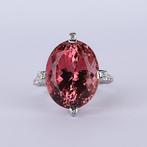 Cocktailring - 14 karaat Witgoud - 20.84ct. tw. Toermalijn -