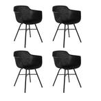 Tweedekans | Kick Set van 4 Tuinstoelen Indy Zwart - Zwart, Ophalen of Verzenden, Zo goed als nieuw, Zwart