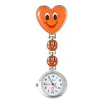 Fako® - Verpleegstershorloge - Hart Smile - Oranje, Verzenden, Nieuw