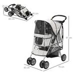 TRUUSK Opvouwbare Hondenbuggy Tot 20 Kg Met Regenhoes, Beker, Verzenden, Nieuw