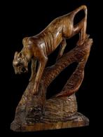 sculptuur, Inseguimento tra leopardo e serpente - 38 cm -