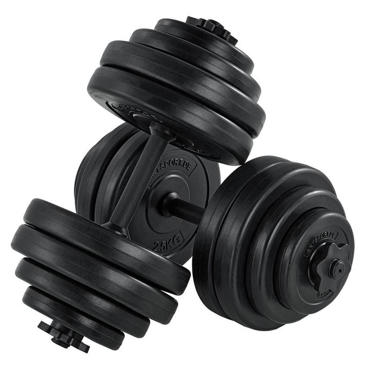 Dumbbellset - Totaal 30kg - 2 stuks - Zwart, Sport en Fitness, Fitnessmaterialen, Nieuw, Verzenden