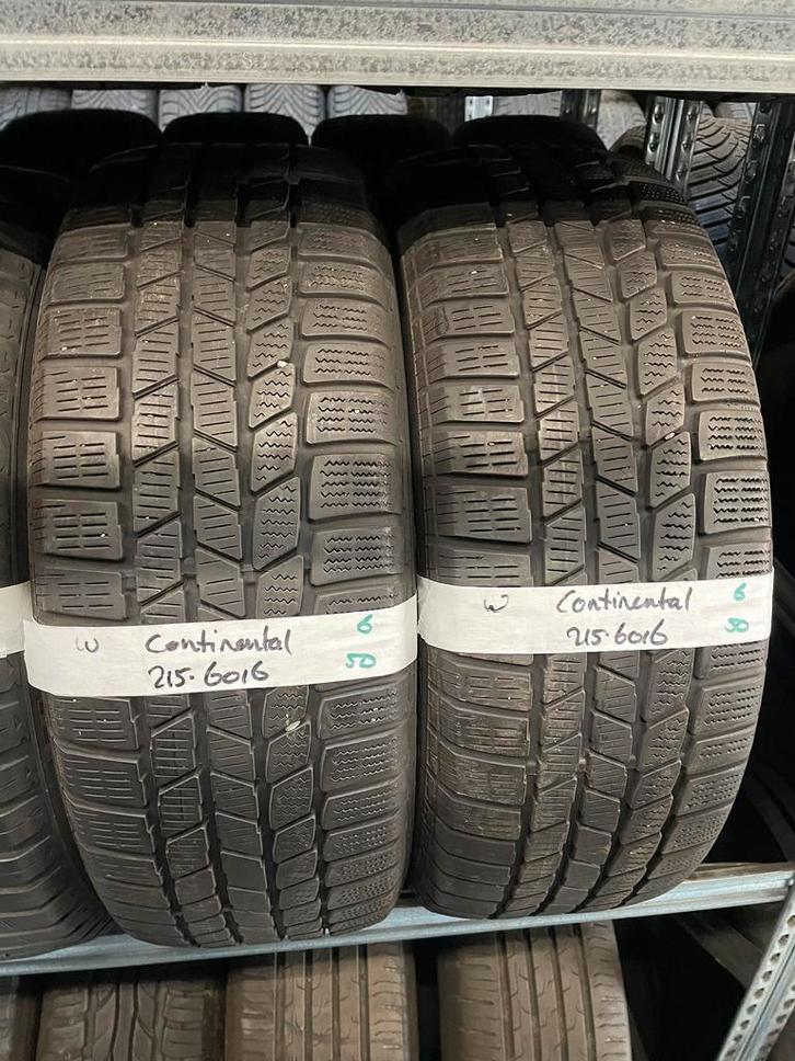 215-60-16 Continental Winterbanden 6mm Inc Montage 215 60 16, Auto-onderdelen, Banden en Velgen, 16 inch, Winterbanden, 215 mm