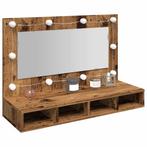 vidaXL Spiegelkast met LED-verlichting 90x31,5x62 cm oud, Huis en Inrichting, Verzenden, Nieuw