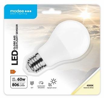 Modee LED Dag/Nacht Sensor lamp E27 8.8W 806lm 4000K Koel..., Huis en Inrichting, Lampen | Overige, Nieuw, Ophalen of Verzenden