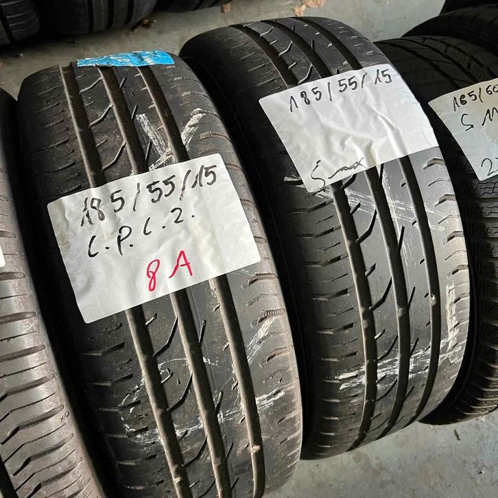 2 x Continental PremiumContact 2 185-55-15 Zomerbanden 5mm, Auto-onderdelen, Banden en Velgen, 15 inch, Zomerbanden, 185 mm, Personenwagen