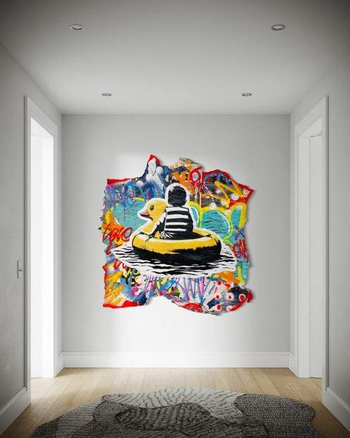 AIIROH (1987) x SINAO (1981) - Quack Away - XXL [100%, Antiek en Kunst, Kunst | Schilderijen | Modern