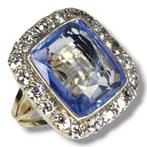 Ring - 14 karaat Geel goud, Kussenblauwe natuurlijke saffier, Sieraden, Tassen en Uiterlijk, Ringen, Nieuw
