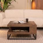 LABEL51 Salontafel Cube - Espresso - Mangohout - 80 cm -, Huis en Inrichting, Tafels | Salontafels, Ophalen of Verzenden, Nieuw