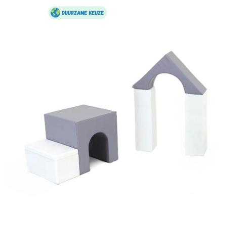 Foam blokken set  | 5 speelblokken | Grijs/wit (Speelgoed), Kinderen en Baby's, Speelgoed | Educatief en Creatief, Nieuw, Ophalen of Verzenden