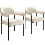 Eetkamerstoel Doé, gestoffeerd, stalen poten - Fluweellook o, Huis en Inrichting, Stoelen, Verzenden, Nieuw
