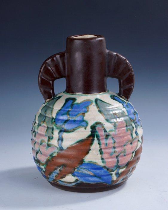 Bergen Plateel - C.M. Bergen - Vaas - Polychrome Art Deco, Antiek en Kunst, Kunst | Designobjecten