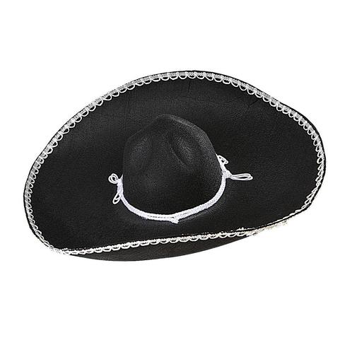 Zwart Witte Sombrero 55cm, Hobby en Vrije tijd, Feestartikelen, Nieuw, Verzenden