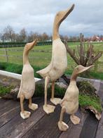 Beeld, set of 3 handmade wooden ducks - 60 cm - Hout, Antiek en Kunst